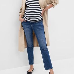 GAP Maternity True Waistband Full Panel Vintage Slim Jeans, 8short